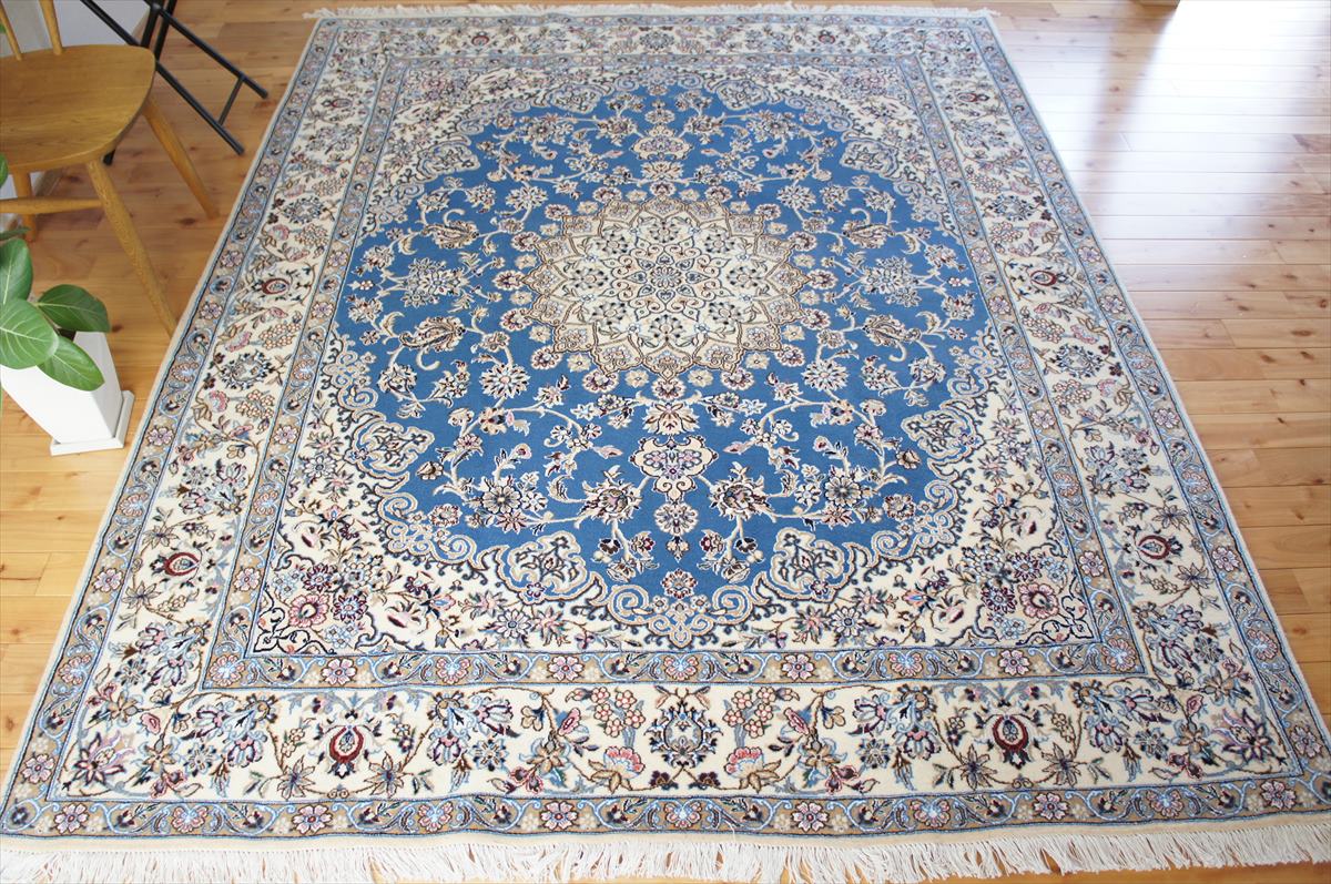 楽天市場】ペルシャ絨毯 【本物イラン産】 ナイン産 マット アイボリー