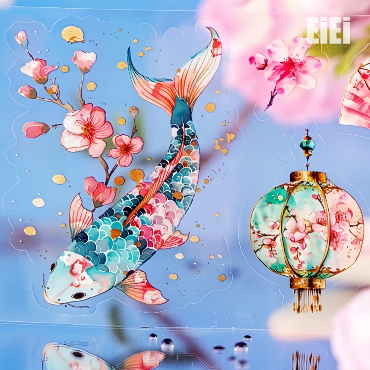 楽天市場】即日出荷 型抜き ダイカットテープ 幅広60mm 桜 さくら 鯉