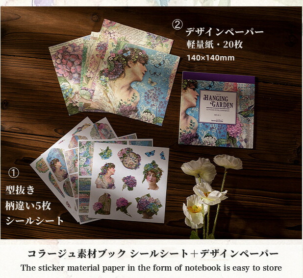 楽天市場】即日出荷 海外コラージュ素材ブック シールブック 25枚