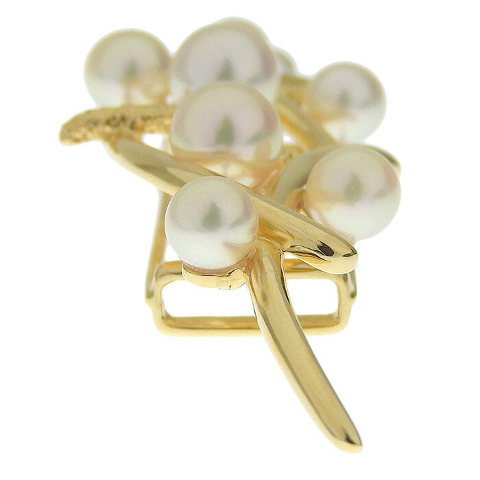 楽天市場】TASAKI タサキ デザイン パール ブローチ 6137 K18YG 750