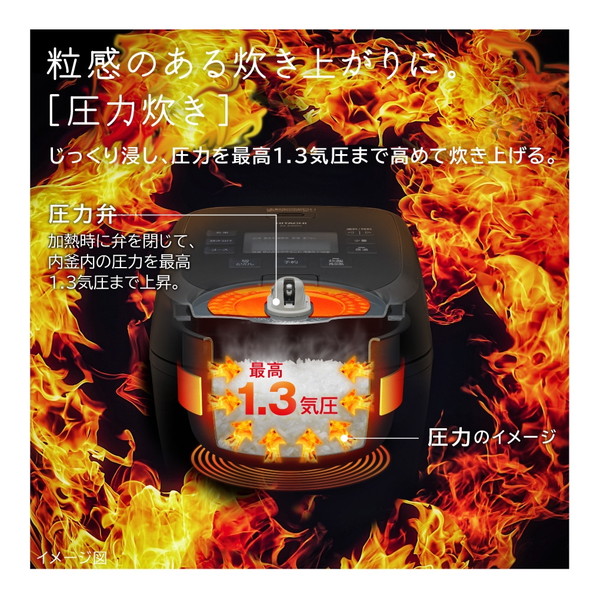 楽天市場】炊飯器 5.5合 日立 圧力IH チャコールグレー 日本製 黒厚鉄