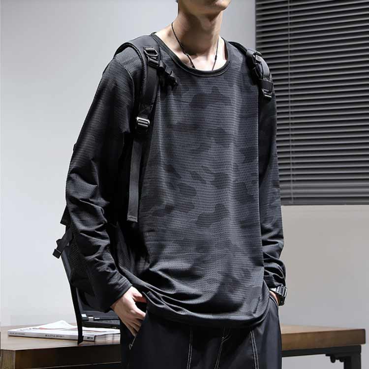 楽天市場】涼しい Tシャツ メンズ 長袖 迷彩柄 ドライ メッシュ ロング