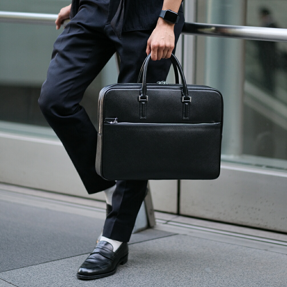 楽天市場】Italian Saffiano Leather Briefcase(Front-zip) : aucentic