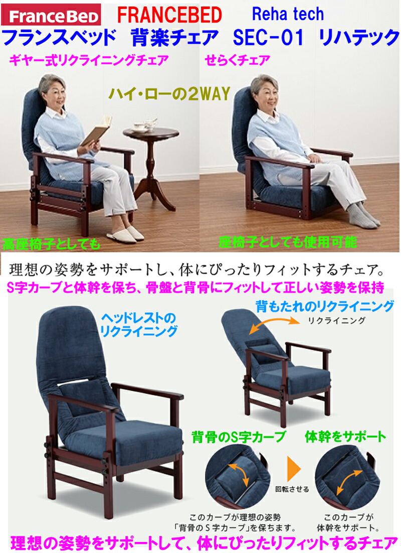 楽天市場】【送料無料】在庫あり【即納可能】フランスベッド 背楽