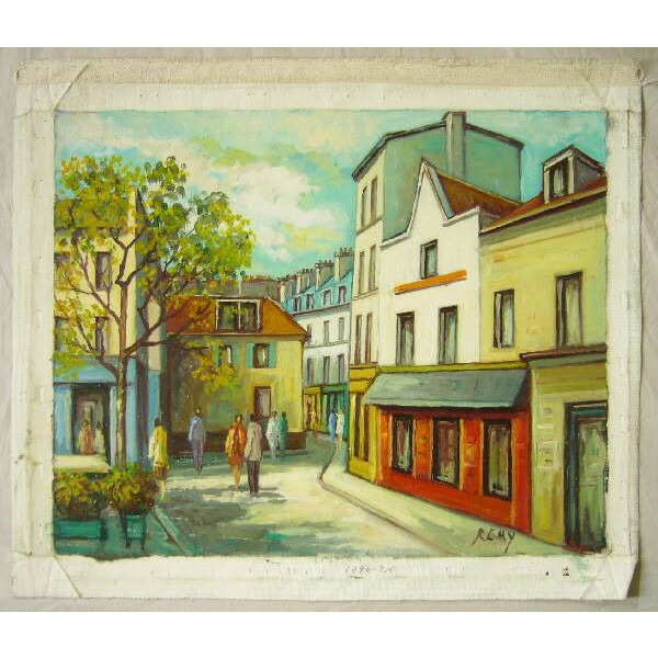 お買い得‼️絵画 R.Sara 「パリの街角」肉筆油彩 古い お買い得‼️絵画