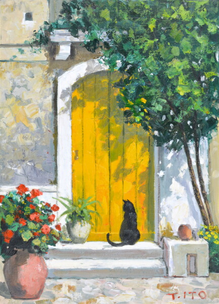 楽天市場】日本の名画 絵画 油絵 肉筆絵画 SMサイズ NO.7 「黄色い扉と