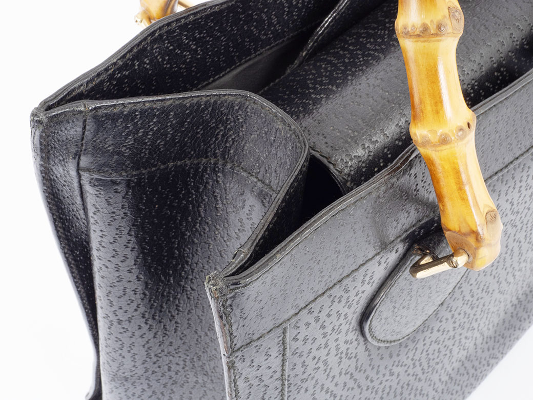 楽天市場】グッチ GUCCI トートバッグ バンブー レザー 黒 ブラック A4