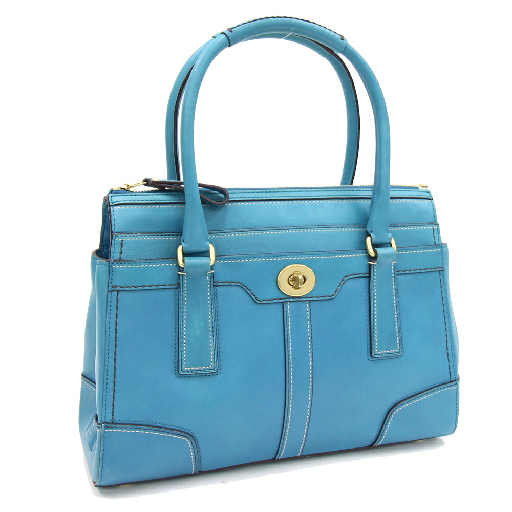 楽天市場】コーチ ハンドバッグ 11047 ターコイズブルー レザー 中古