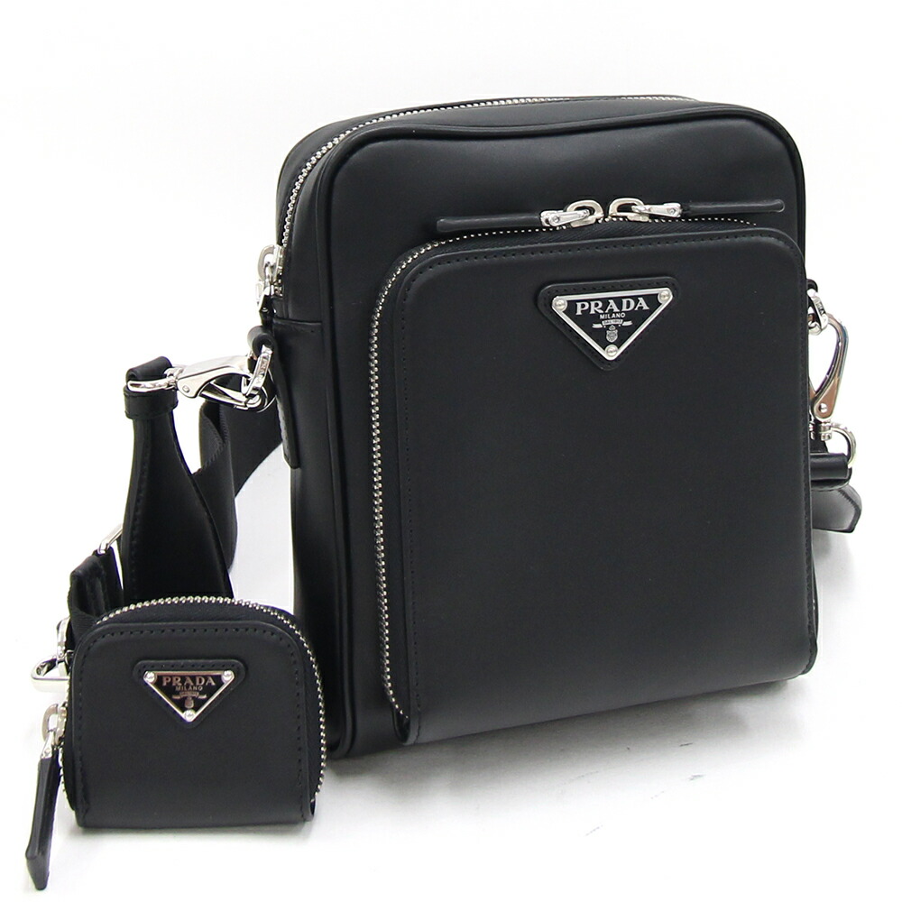 楽天市場】プラダ ショルダーバッグ ポーチ付 レザーショルダーバッグ