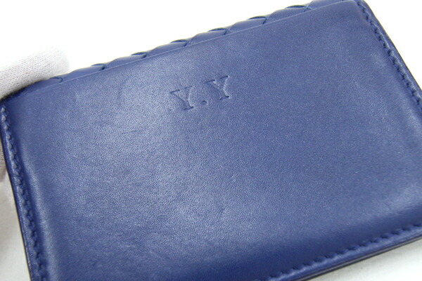 楽天市場】ボッテガヴェネタ 名刺入れ イントレチャート ブルー レザー