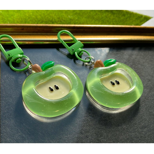 楽天市場】グリーンアップル キーホルダー リンゴ りんご 林檎 青