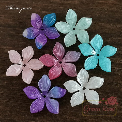 楽天市場】プラスチックパーツ フラワー 全7色 10個 5弁花