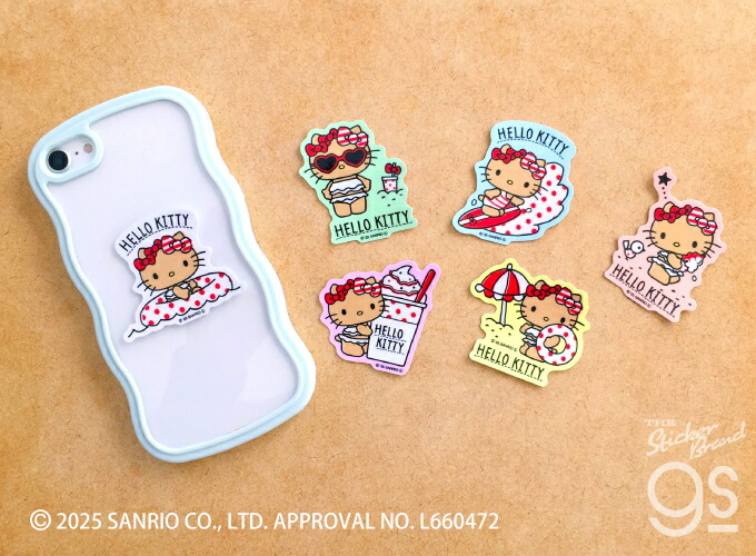 楽天市場】日焼けハローキティ ダイカットミニステッカー 浮き輪 夏 海