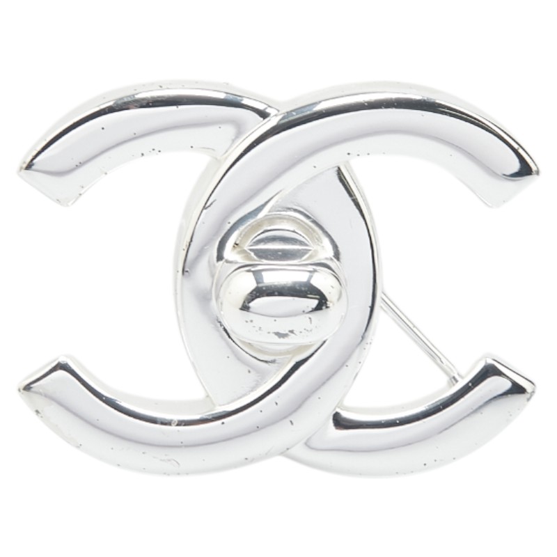 ♡CHANELシャネル ヴィンテージ ターンロック ブローチ・シルバー