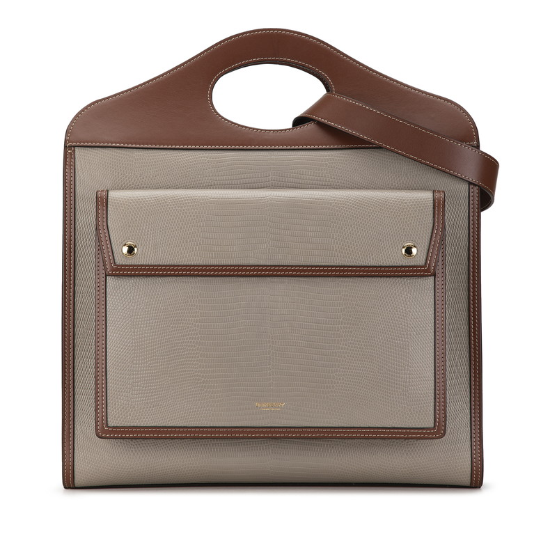 楽天市場】バーバリー トップステッチ クロコ型押し ハンドバッグ