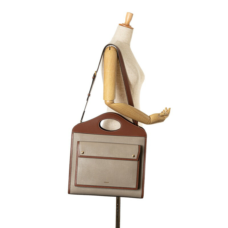 楽天市場】バーバリー トップステッチ クロコ型押し ハンドバッグ