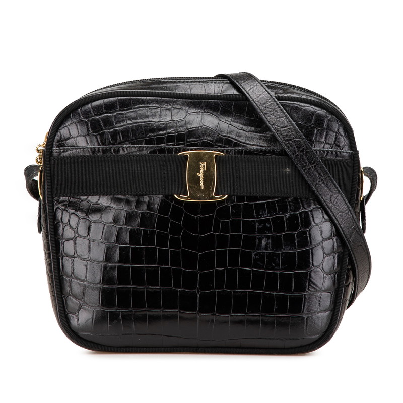 楽天市場】サルヴァトーレフェラガモ ヴァラ クロコ型押し 斜め掛け