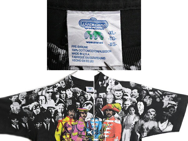 楽天市場】90s USA製 ☆ ビートルズ オールオーバー プリント Tシャツ