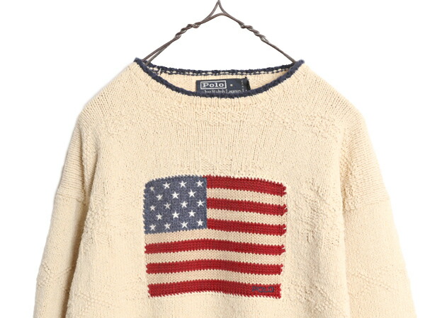 楽天市場】手編み 90s ポロ ラルフローレン 星条旗 ハンド ニット