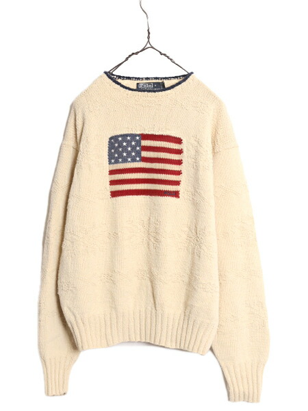 楽天市場】手編み 90s ポロ ラルフローレン 星条旗 ハンド ニット