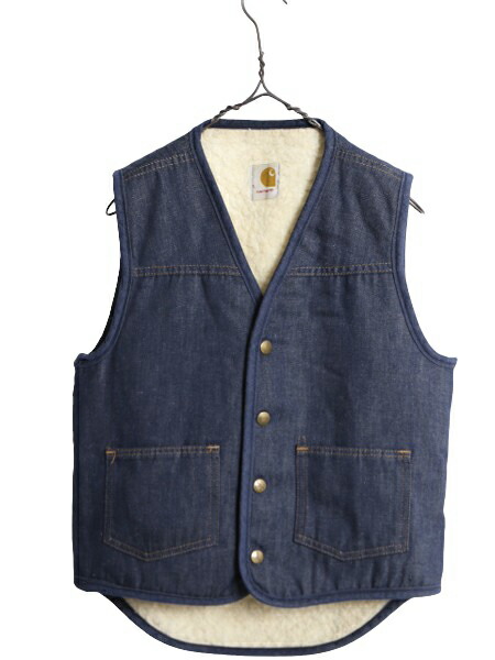 楽天市場】濃紺 70s USA製 カーハート 裏 ボア デニム ベスト メンズ S