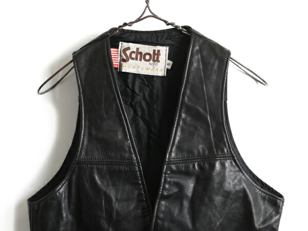 楽天市場】80's USA製 希少サイズ S 人気 黒 □ Schott ショット 本革