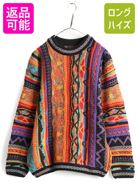 楽天市場】90s カナダ製 TUNDRA 3D 立体編み コットン ニット セーター