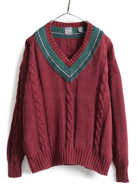 楽天市場】90s OLD GAP コットン チルデン ニット セーター メンズ XL