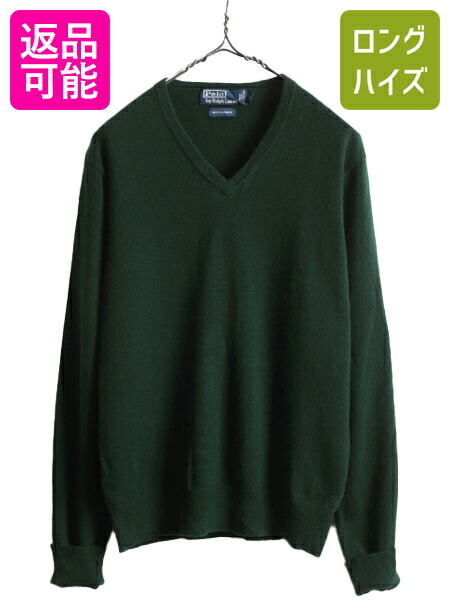 90s ラルフローレン カシミヤ100%ニット セーター ポニー無し ネイビー