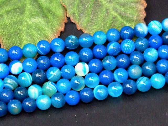 楽天市場】≪g3-983≫○6mm Aブルー縞 瑪瑙 メノウ 青 ブルー