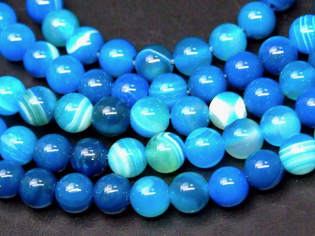 楽天市場】≪g3-983≫○6mm Aブルー縞 瑪瑙 メノウ 青 ブルー