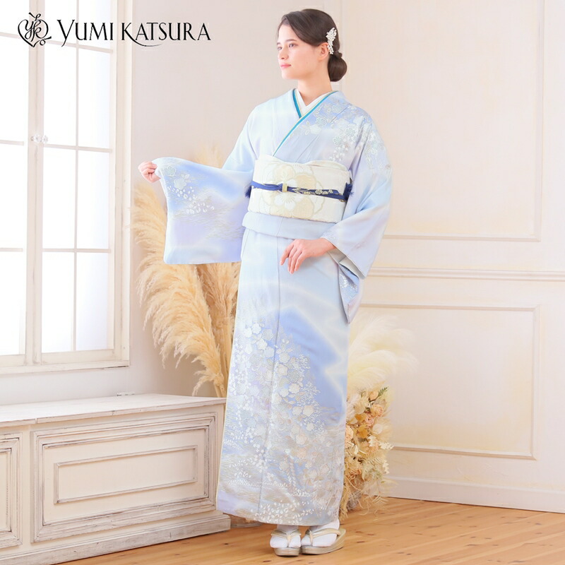 楽天市場】着物 レンタル 訪問着 水色（和服｜レディースファッション