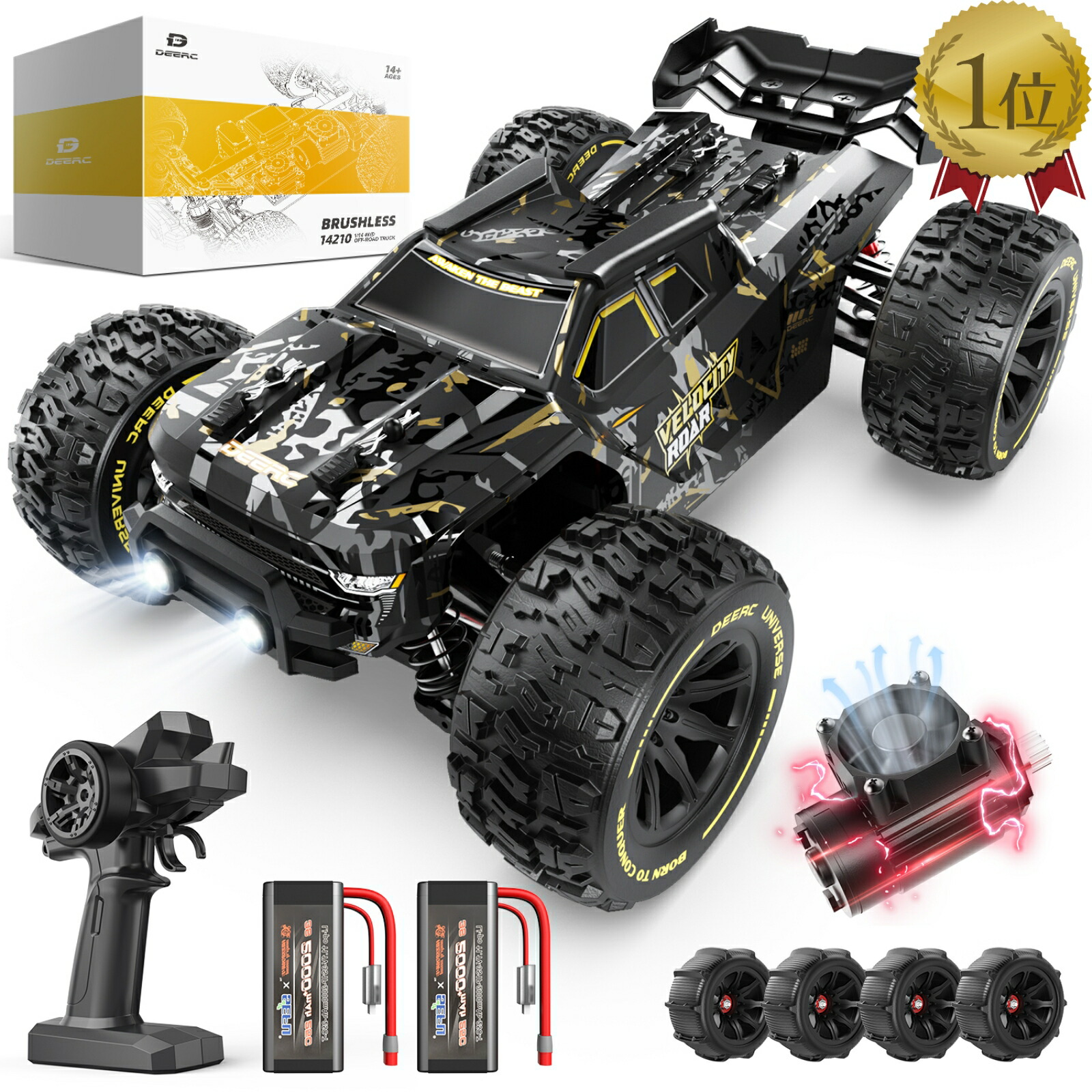 楽天市場】【時速76km/h】DEERC ラジコンカー オフロード 高速 4WD 1