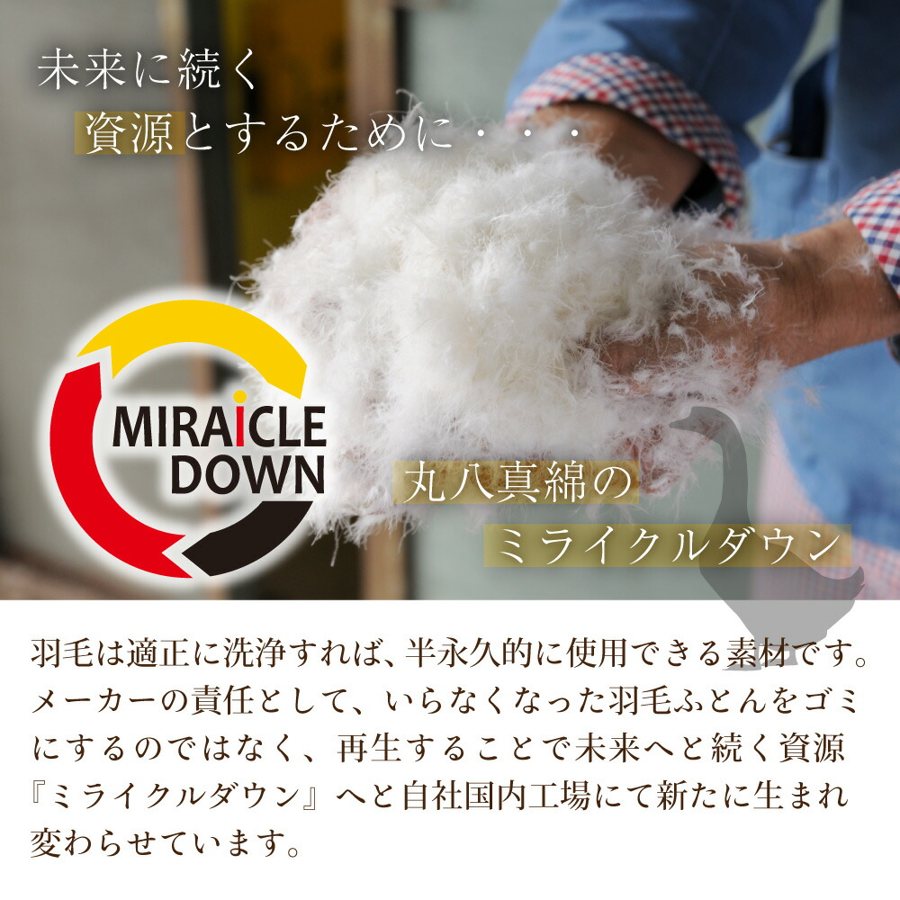 楽天市場】丸八真綿 掛けふとん ミライクルダウン 布団 羽毛布団