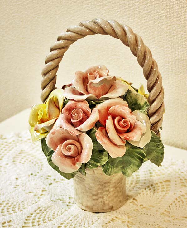 楽天市場】イタリア製 輸入雑貨 置物 陶花 ローズ リビングスタジオ 直