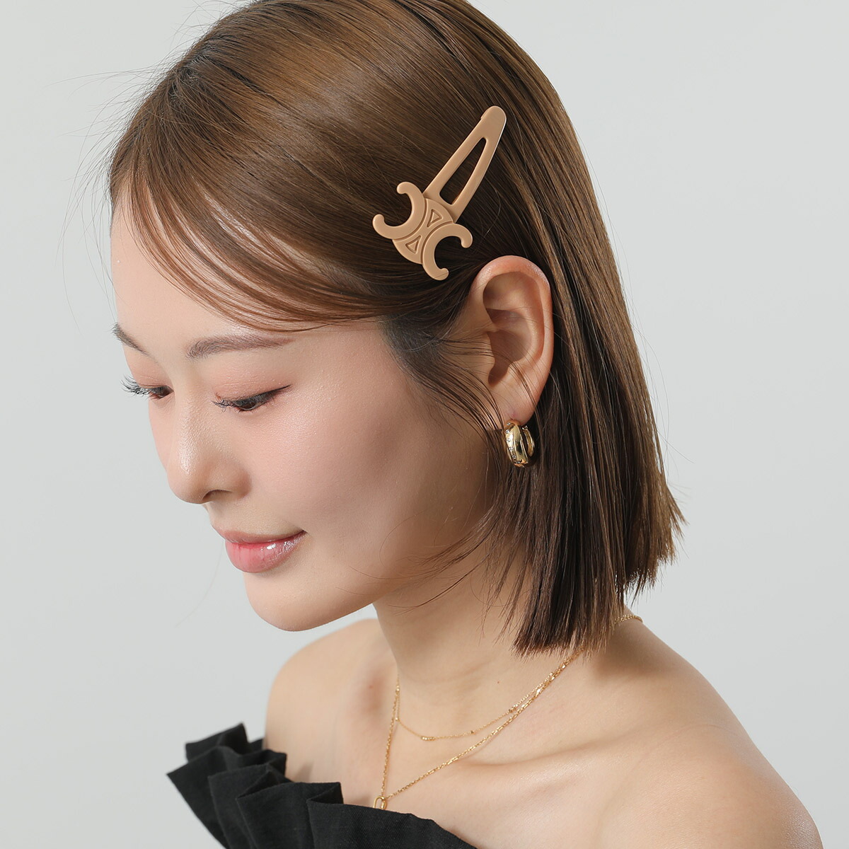 楽天市場】CELINE セリーヌ ヘアクリップ Large Snap Hair Clip ラージ