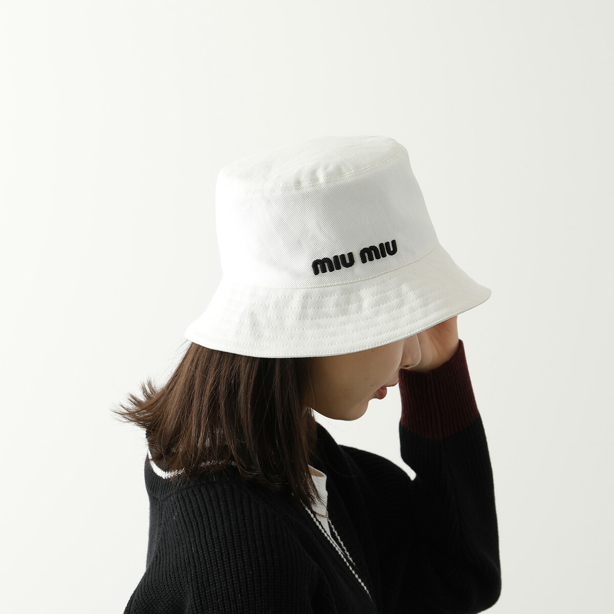 楽天市場】MIUMIU ミュウミュウ バケットハット 5HC196 2DXI