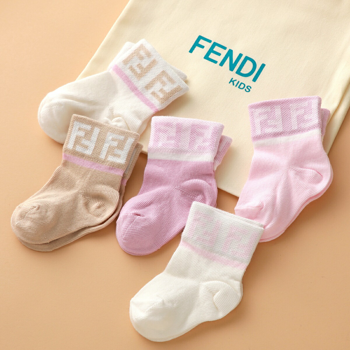楽天市場】FENDI KIDS フェンディ キッズ ベビーソックス BFN038 ASQV