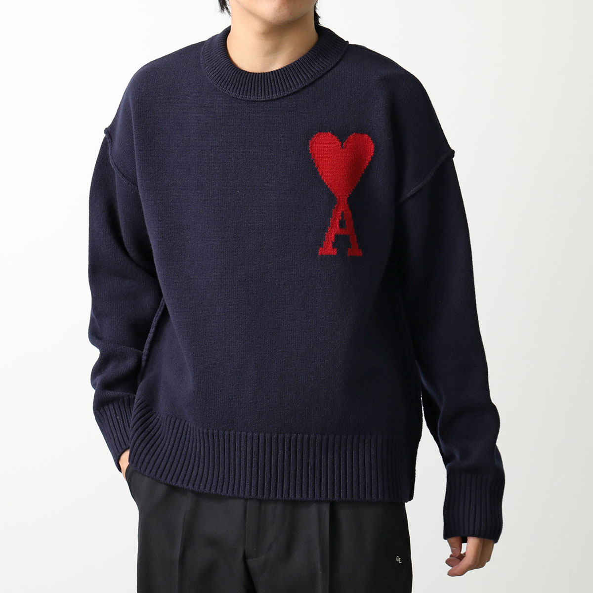 楽天市場】ami paris アミパリス セーター RED ADC SWEATER UKS006 018