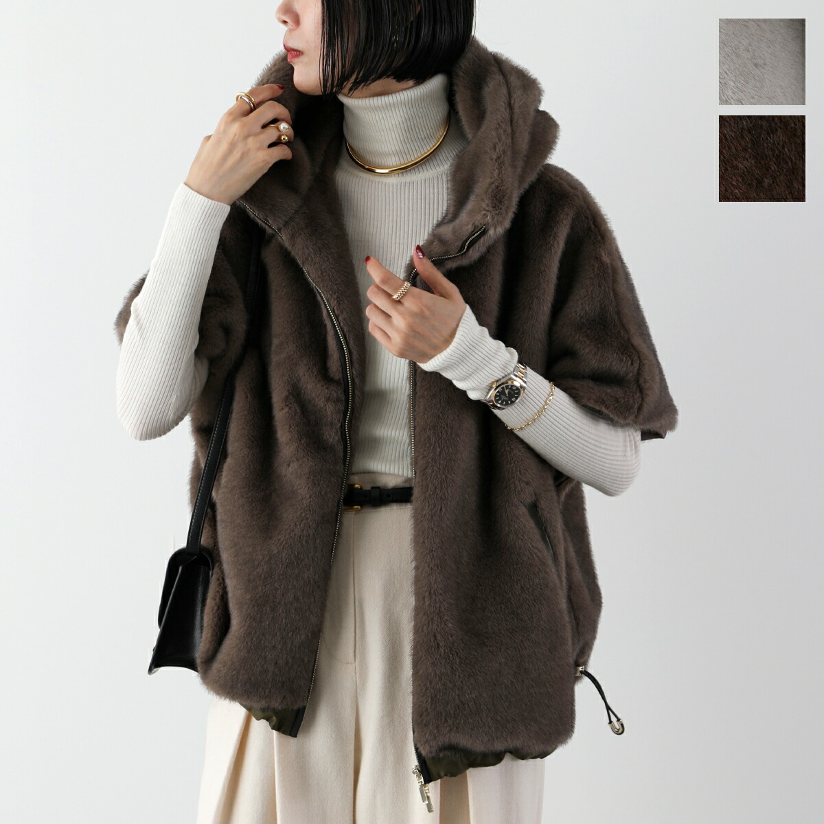 楽天市場】Eimee Law エイミーロウ ミンクライクファーケープ 83830E