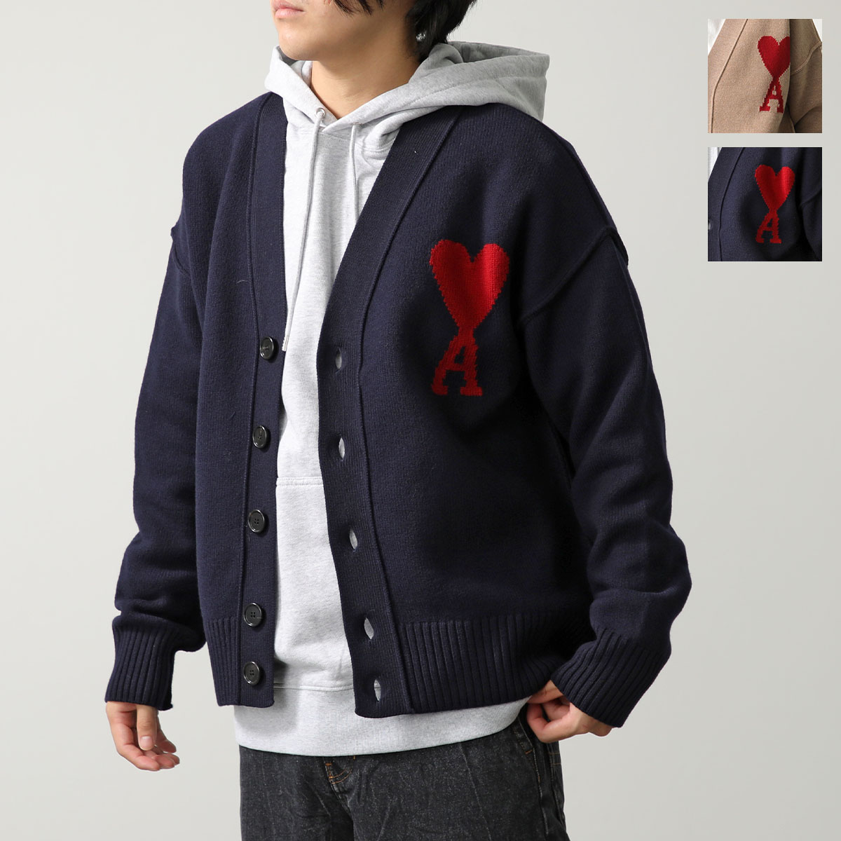 楽天市場】ami paris アミパリス カーディガン RED ADC CARDIGAN
