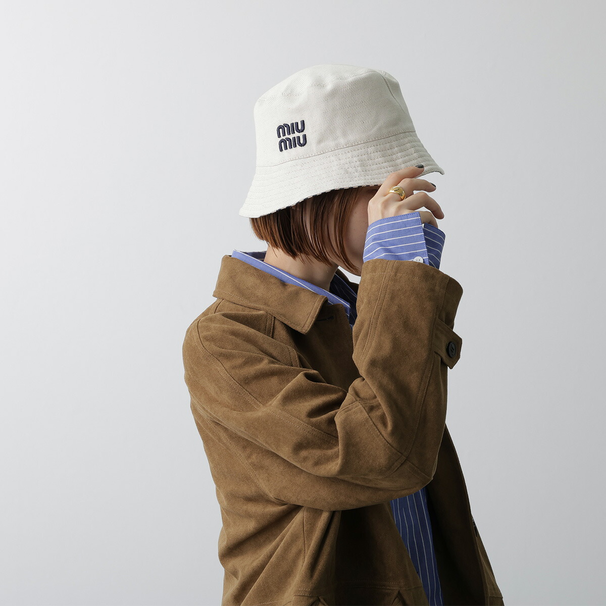 楽天市場】MIUMIU ミュウミュウ バケットハット 5RM030 2CQQ