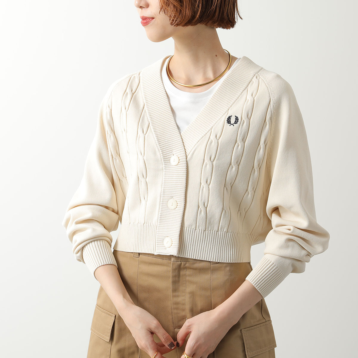 楽天市場】FRED PERRY フレッドペリー カーディガン Cable Knit