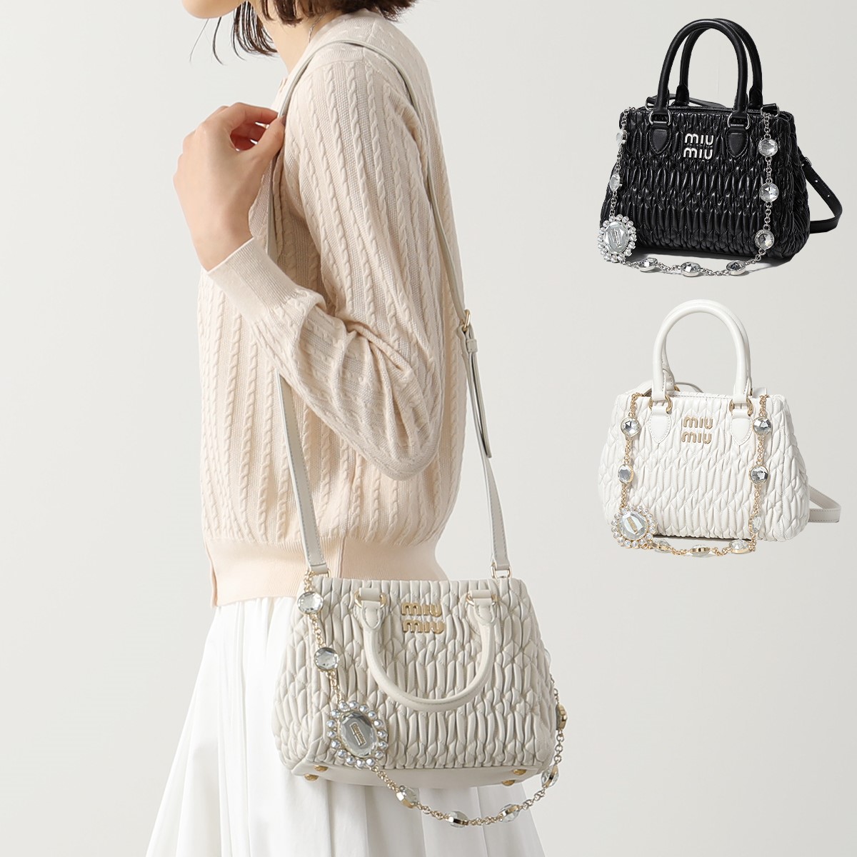 楽天市場】MIUMIU ミュウミュウ ハンドバッグ 5BA251 FVJ レディース