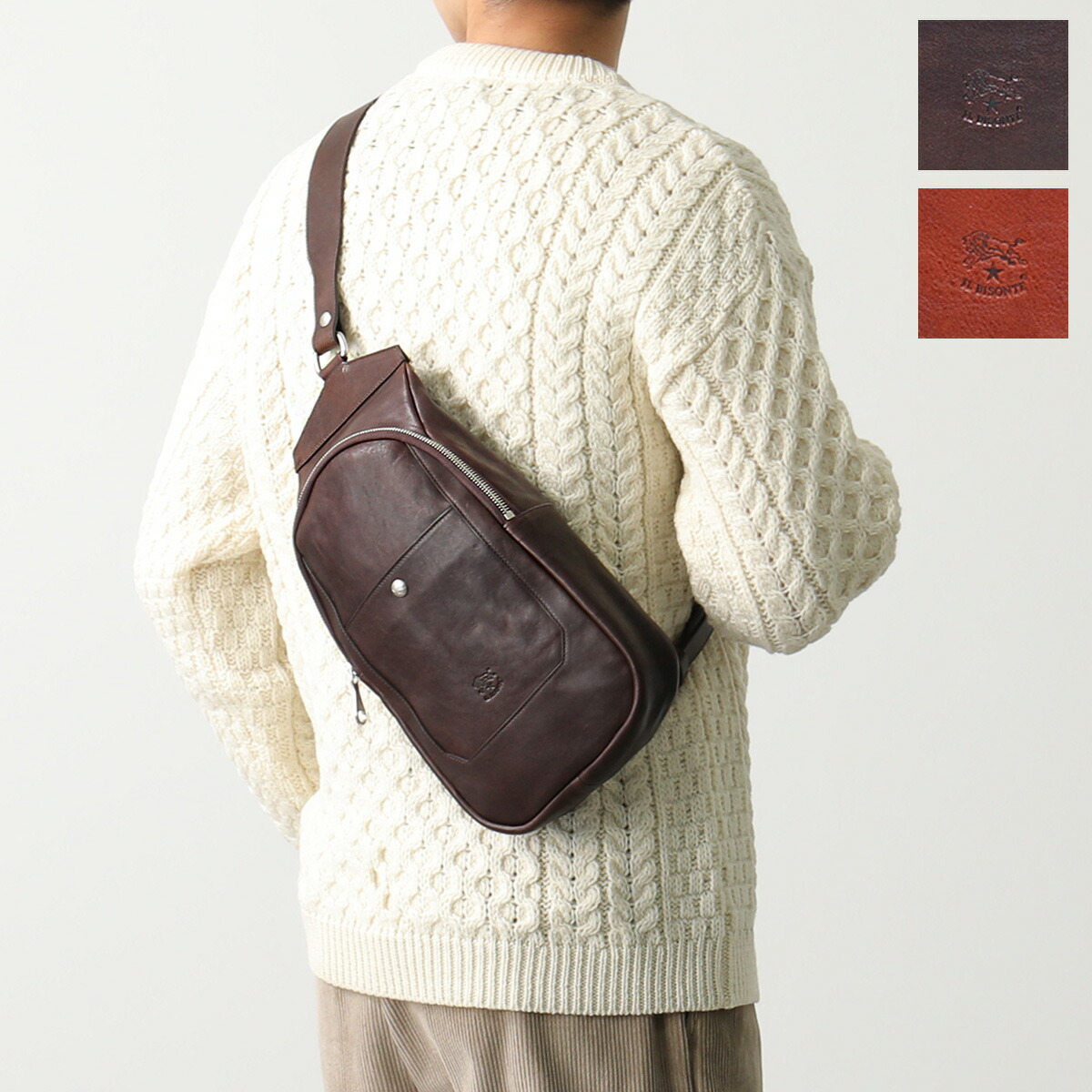 楽天市場】IL BISONTE イルビゾンテ ボディバッグ BOS001 メンズ