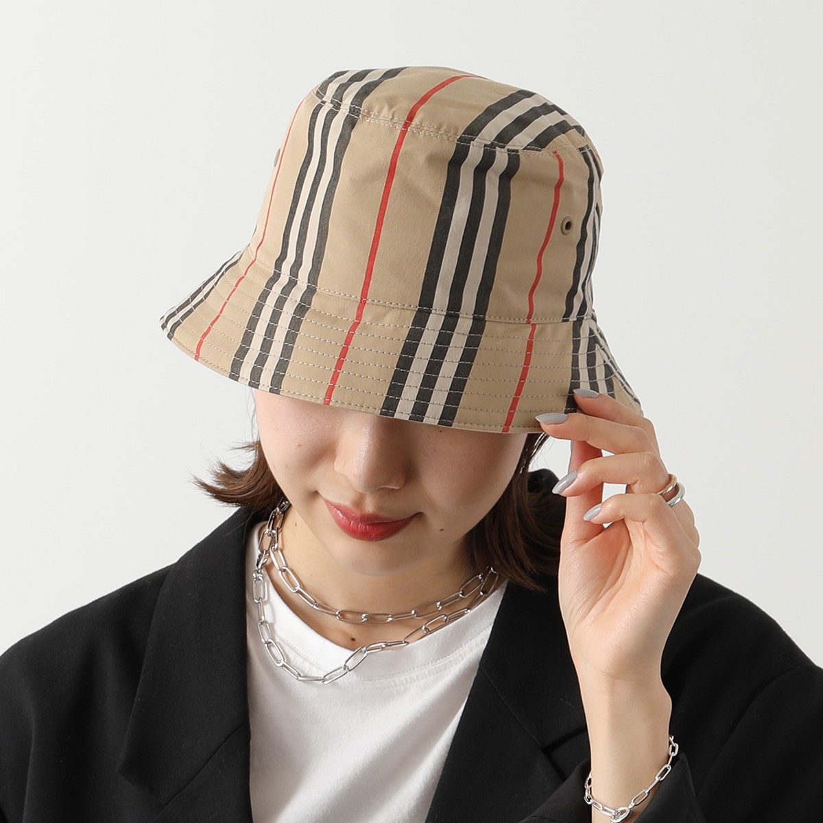 楽天市場】BURBERRY バーバリー バケットハット REV ICON STRP BUCK