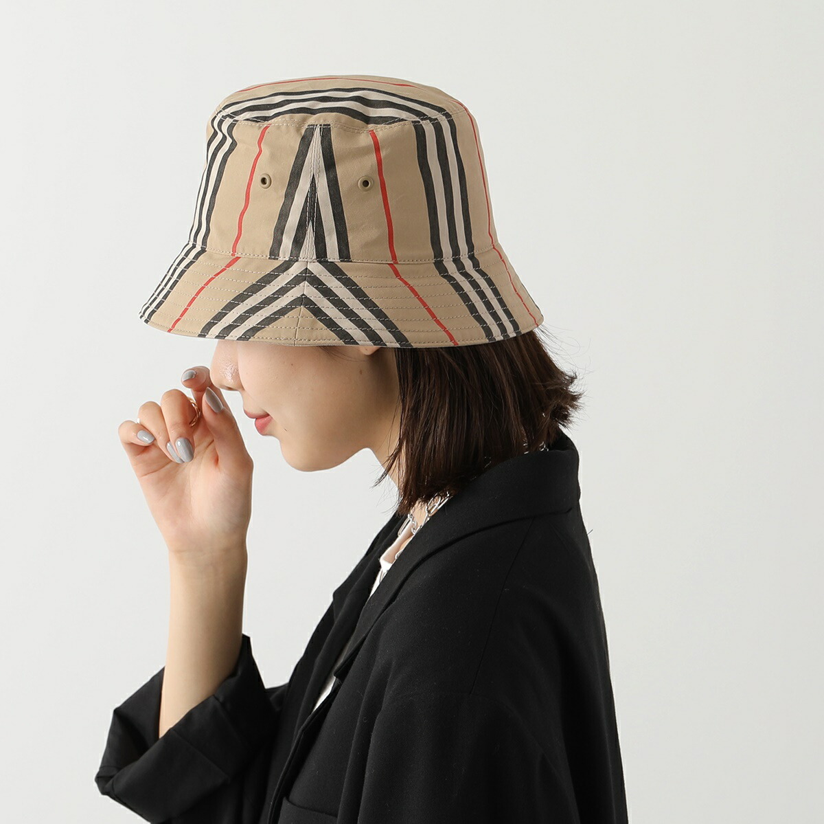 楽天市場】BURBERRY バーバリー バケットハット REV ICON STRP BUCK