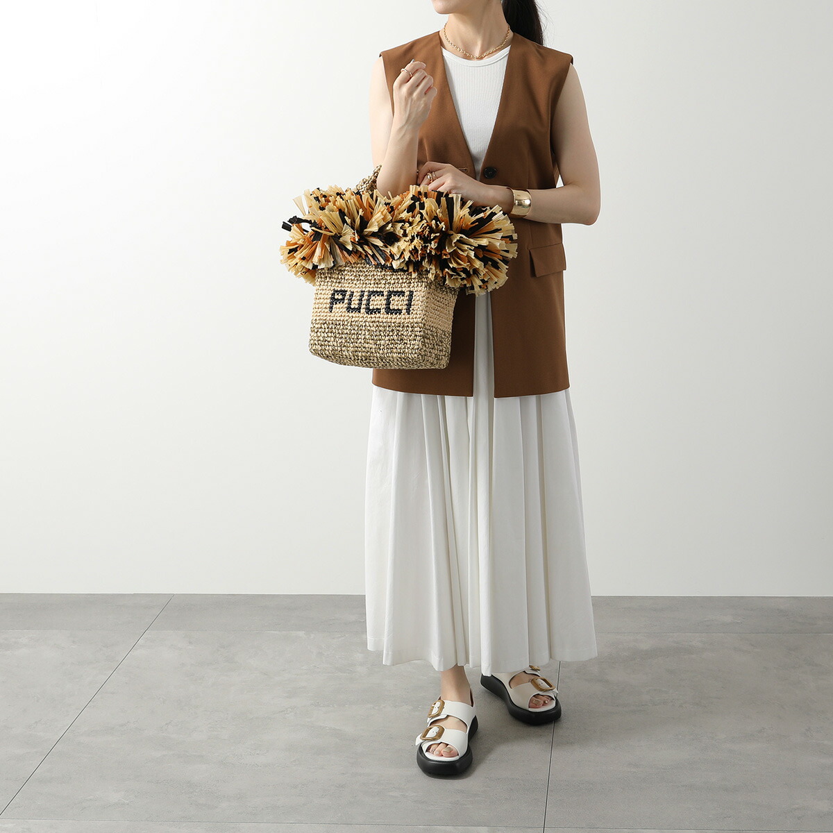 極美品】定価9.7万EMILIO PUCCI カゴバッグ イエロー オレンジ 極美品