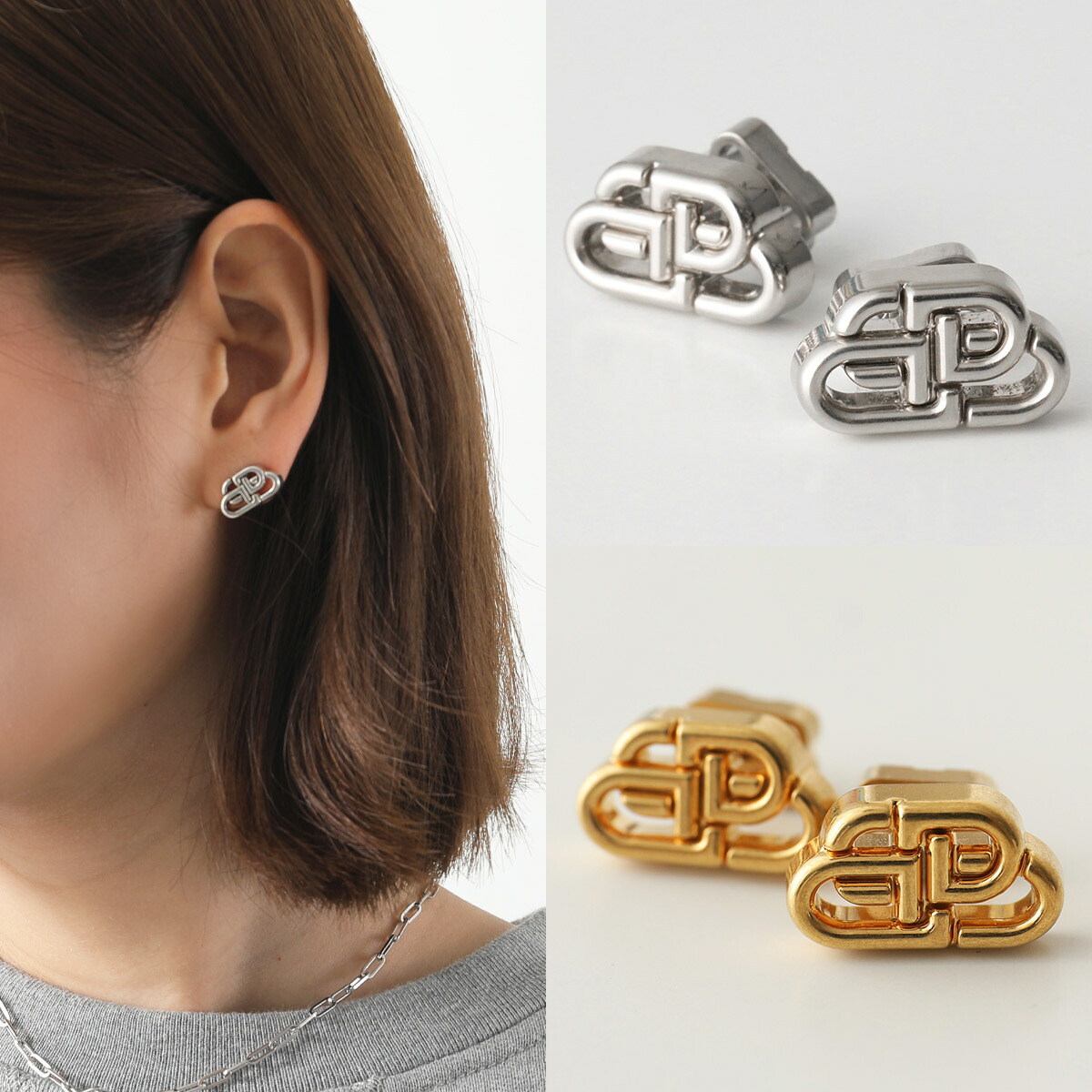 楽天市場】BALENCIAGA バレンシアガ ピアス BB STUD スタッド 594709