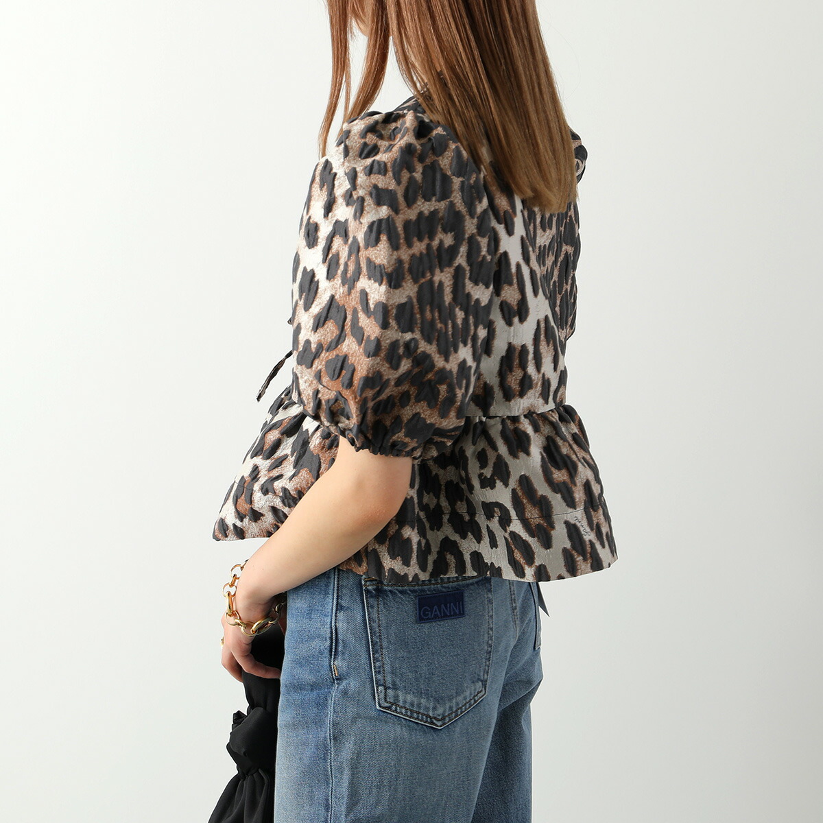 楽天市場】GANNI ガニー ブラウス 3D Jacquard Peplum Blouse F7623